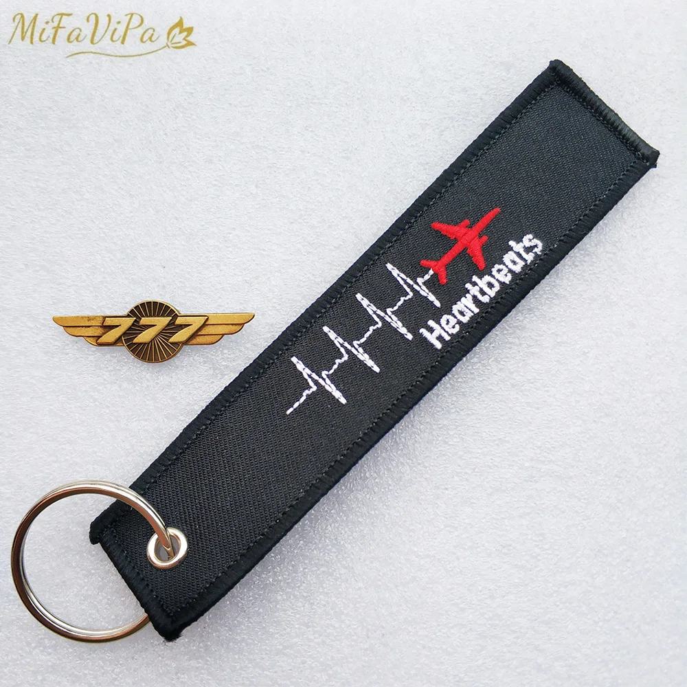 MiFaViPa 1 Set Heartbeat Airplane Keychain Boeing777 spilla Fashion gingket Pilot Gift Aviation Aircraft portachiavi Sleutelhanger