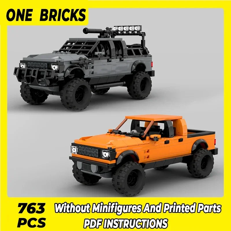 City Car Model Moc Building Bricks Apocalyptic F-150 Off-road Vehicle Technology Blocks Gifts Christmas Toys DIY Sets Assembly