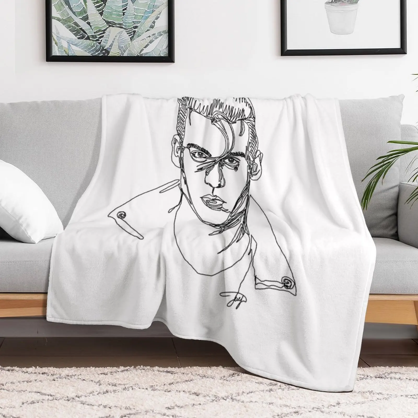 Johnny Depp, line art Throw Blanket halloween Moving Bed Blankets