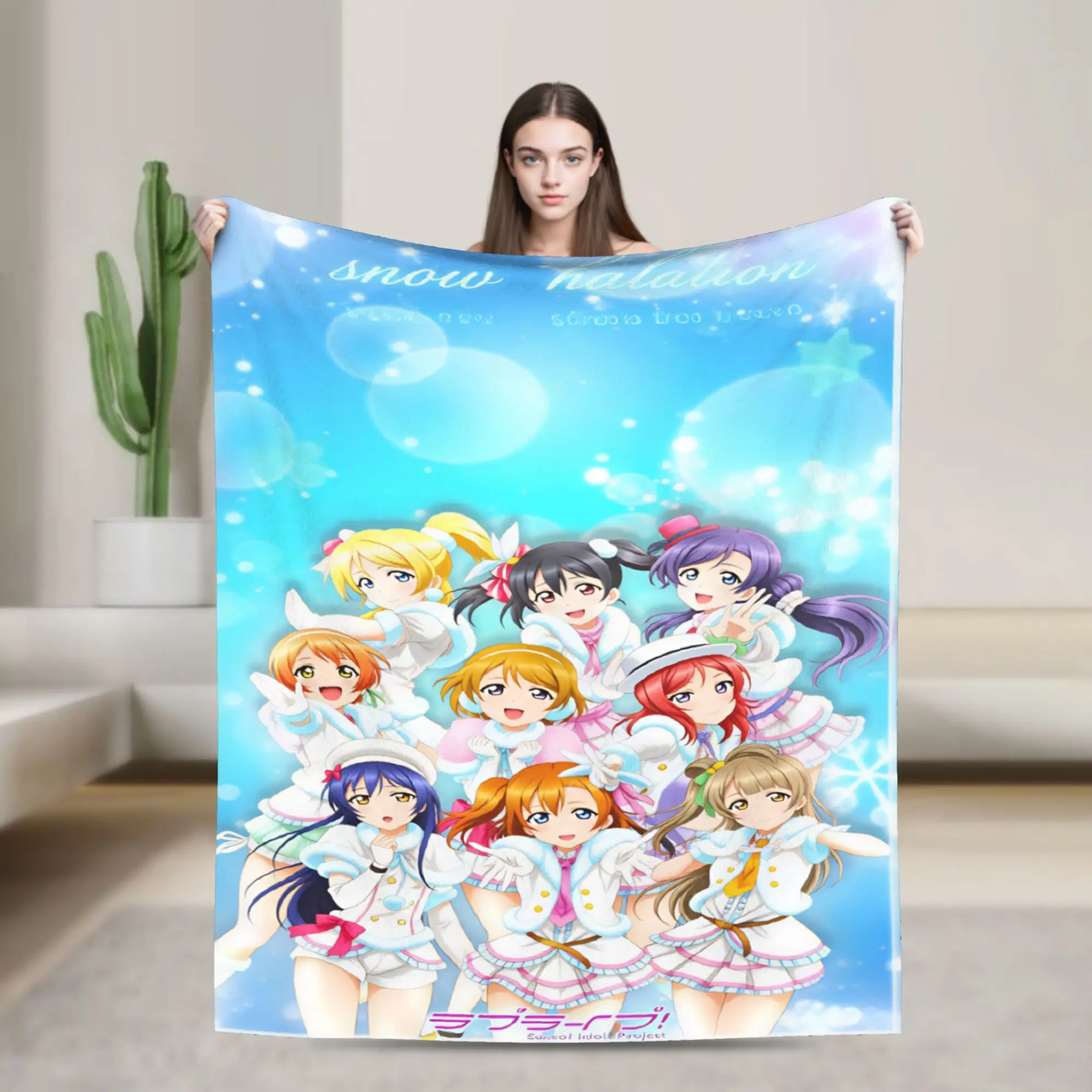 Love Live!  Blanket  Picnic Flannel Bedding Throws For Bedroom Super Soft Custom Quality Bedspread Gift Idea