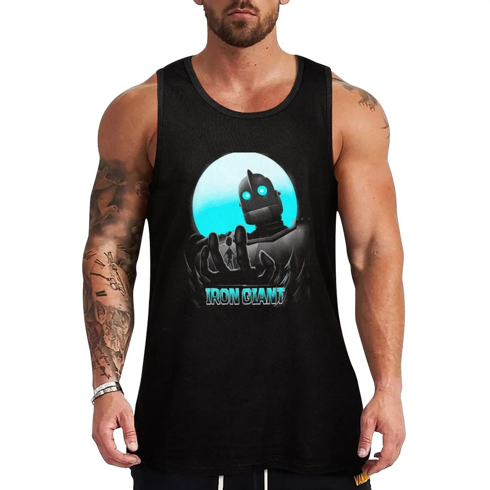 iron GIANT moon blue Tank Top Performance Tank Top Moisture Wicking Workout Shirt