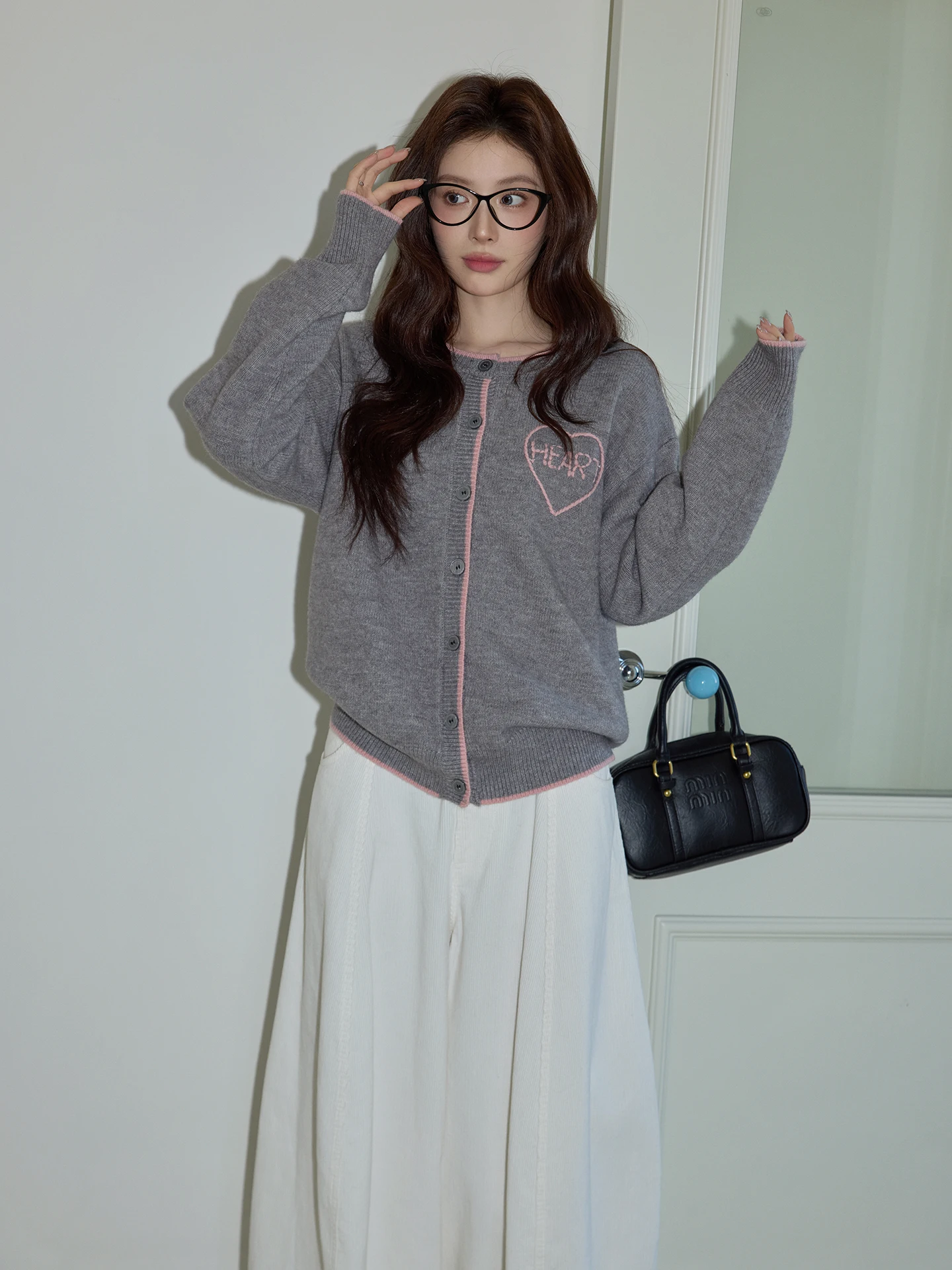 

ay Thiened round Ne Knitted Sweater Women's Loose Long Sve Cardigan Coat Commute Sle Korean Version Winter Outerwear