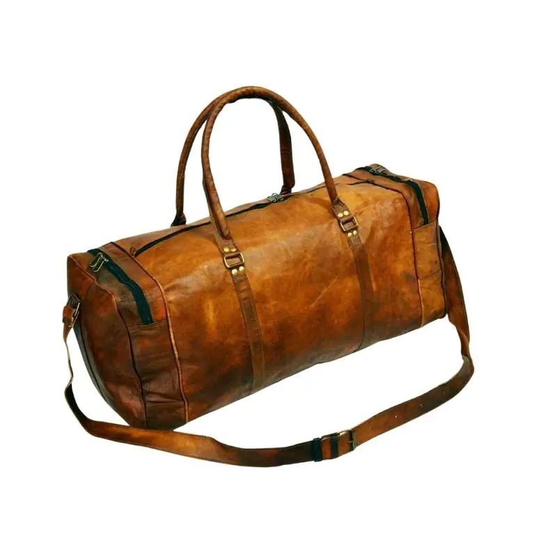 

New Men 30" High-Quality Vintage Leather Duffel Weekend Luggage Gym Travel Bag