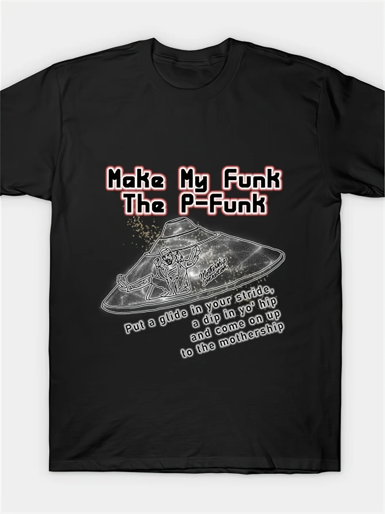 Мужская футболка Make My Funk The P-Funk с рисунком — черная, из чистого хлопка, с коротким рукавом, в повседневном стиле, идеально подходит для вечеринок по случаю дня рождения, Da