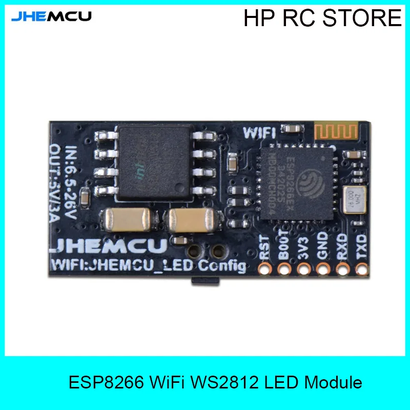 JHEMCU ESP8266 WiFi WS2812 LED Controller Module 5V 3A BEC for FPV Drone Quadcopter RGB Light Accessories