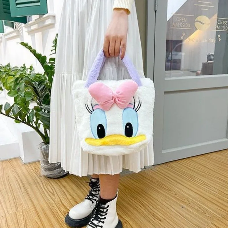 Tas tangan imut dan manis aster, tas tangan Disney musim gugur dan musim dingin, tas belanja pita kartun, perjalanan, tas mewah serbaguna mode sederhana