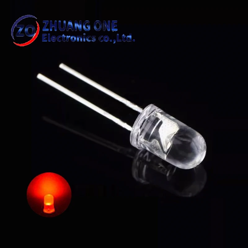 Ampoule LED ronde transparente de haute qualité, 5MM, Super brillante, eau claire, vert, rouge, blanc, jaune, bleu, Diode électroluminescente