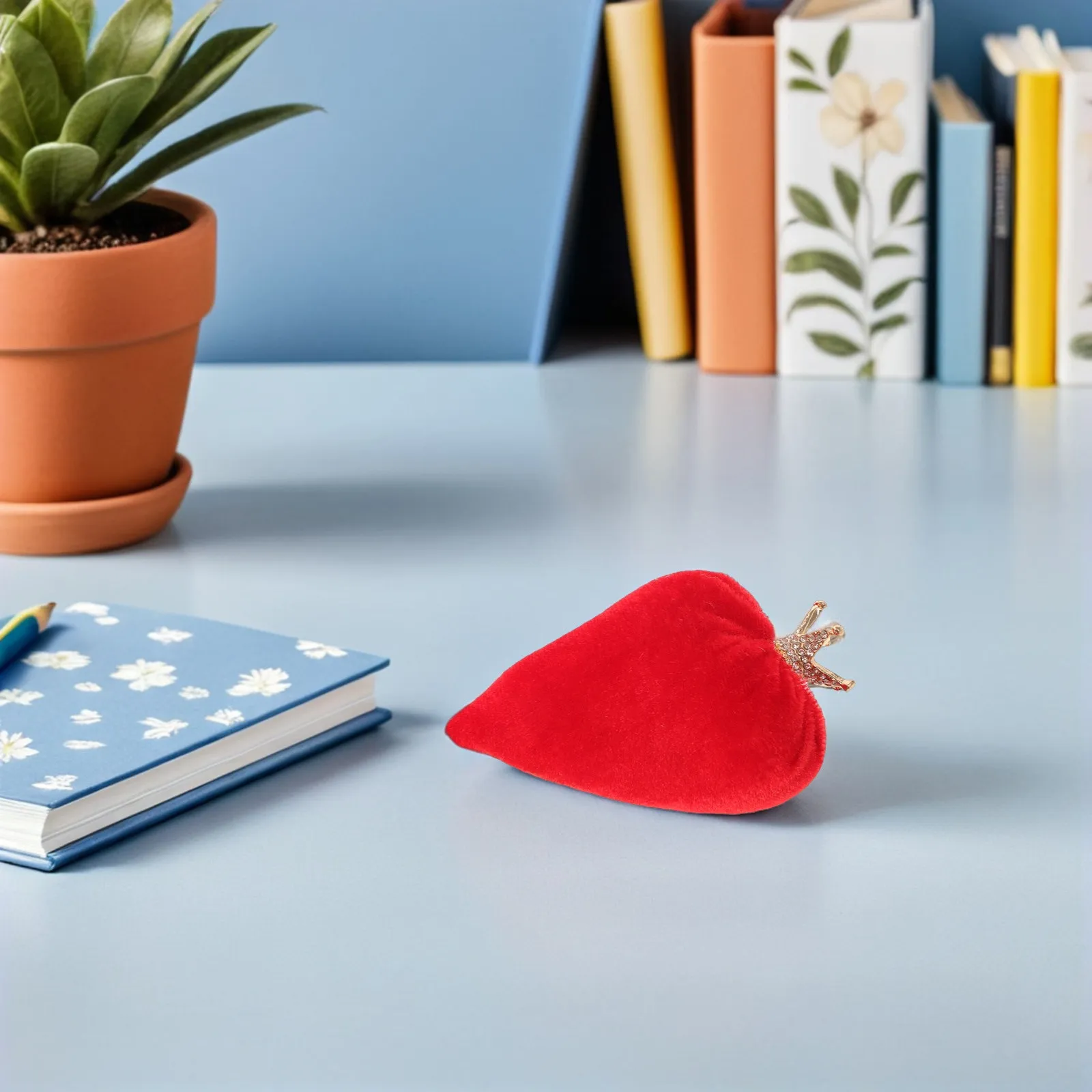 Valentines Heart Shape Ornament Soft Fabric Tray Decoration Indoor Valentines Day Desk Shelf Office Decor