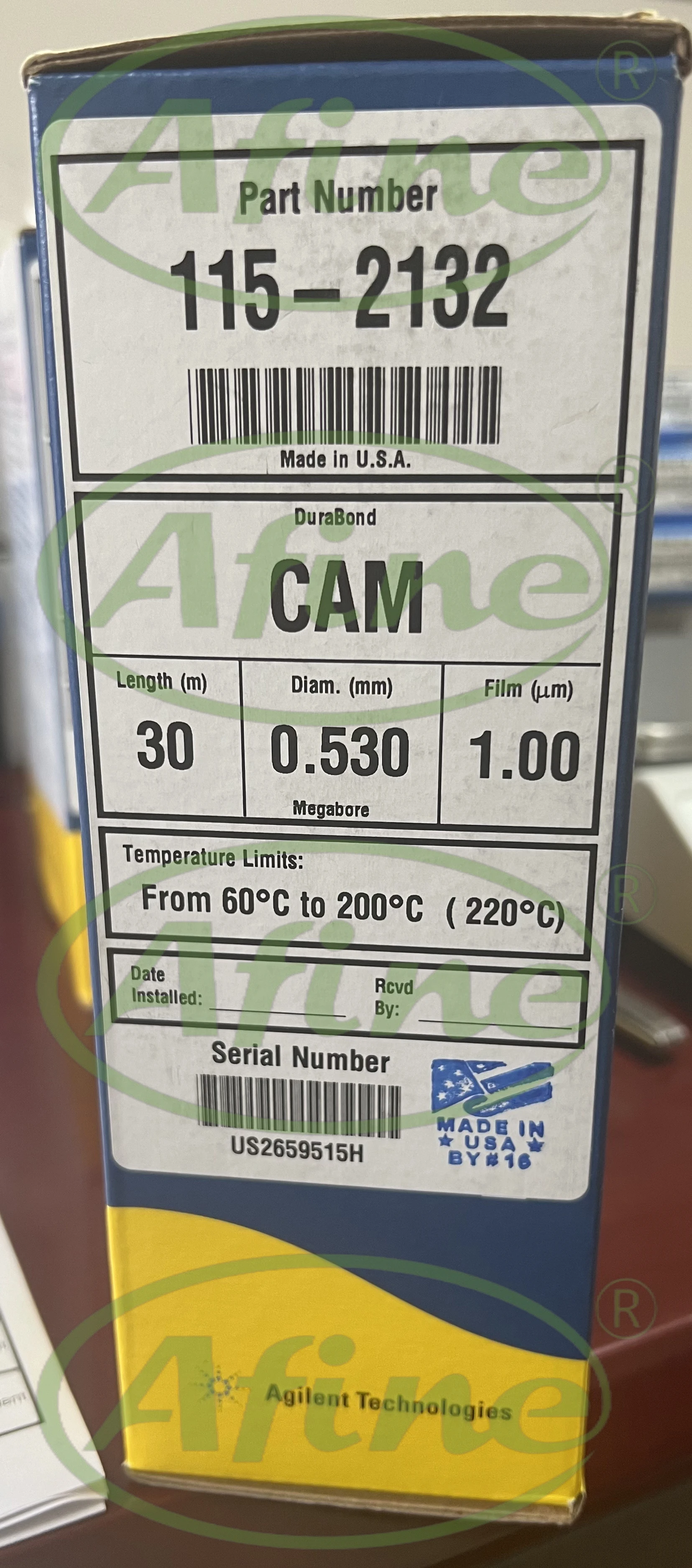 

AFINE CAM Columns,115-2132 JW Gas Chromatography, 30 m, 0.53 mm, 1.00 µm, 7 inch Rack Agilent 5890,6890,7820,7890,8860,8890