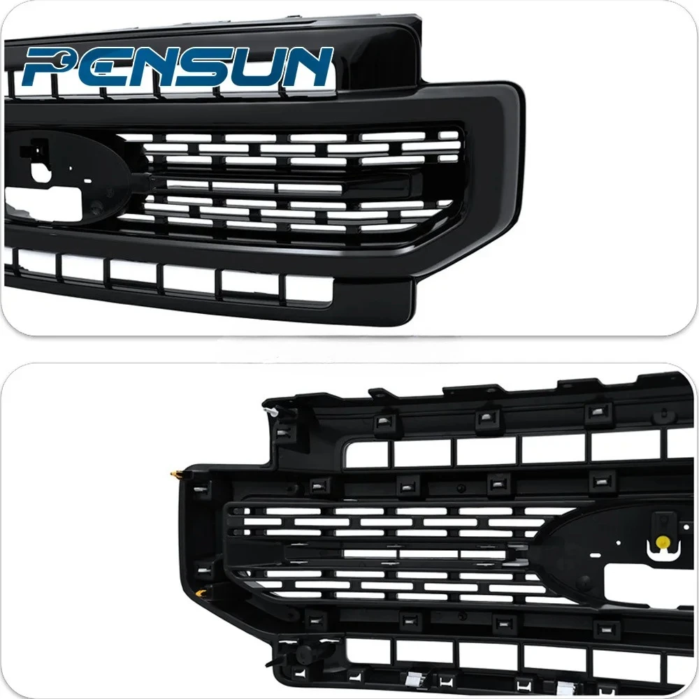 Factory Custom Gloss Black Front Bumper Grille Body Kit Assembly For 2020-2022 For Ford For F250 Lariat Sport Super Duty Grille