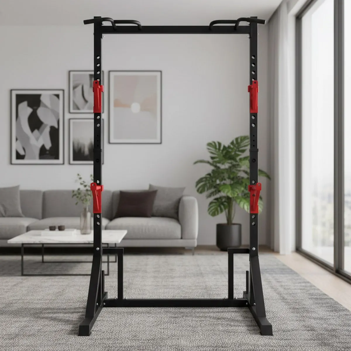 Adjustable Power Rack with Pul - Home Gym Rack 评论和价格