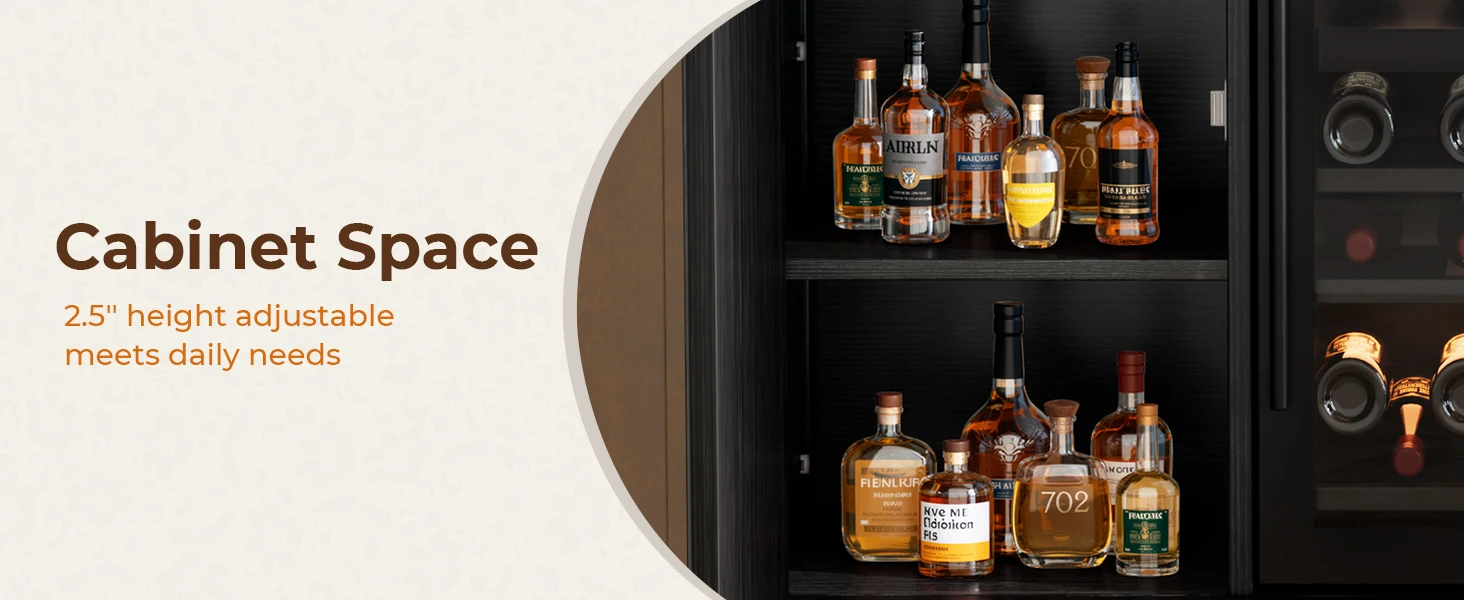 coffee bar cabinet with fridge space