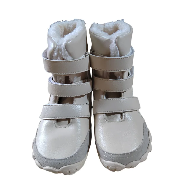 ZZFABER Kids Barefoot Boots Winter Warm Snow Shoes for Boys Girls Flexible Warm Sneakers Children Winter Boots