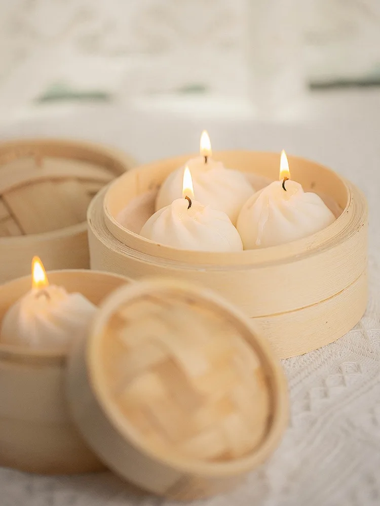 DIY Simulation Bun Candle Mold Aromatherapy Candle Plaster Mold Xiao Long Bao Silicone Soap Mold Handmade Home Craft Decoration