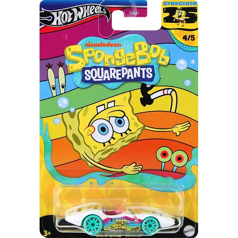 Hot Wheels-coche oficial de Bob Esponja para niños, pipas rectas de viento, regalo, 1:64 Diecast Van Pony-up, entrega rápida