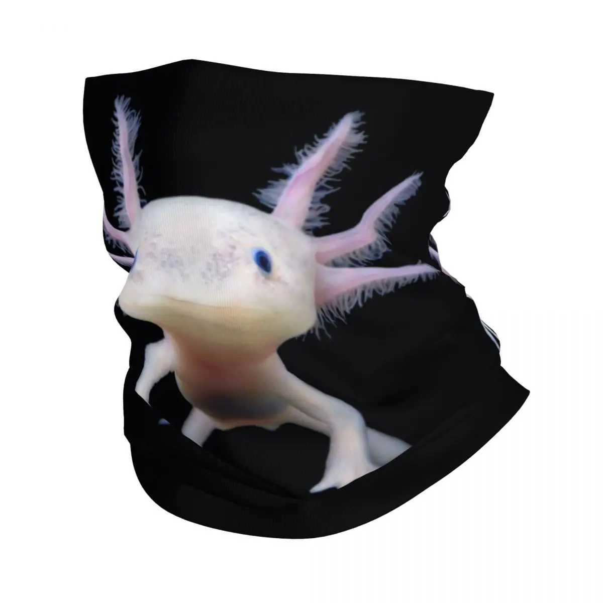 Custom Cute Axolotl Neck Gaiter Women Men Windproof Winter Salamander Animal Bandana Scarf for Cycling