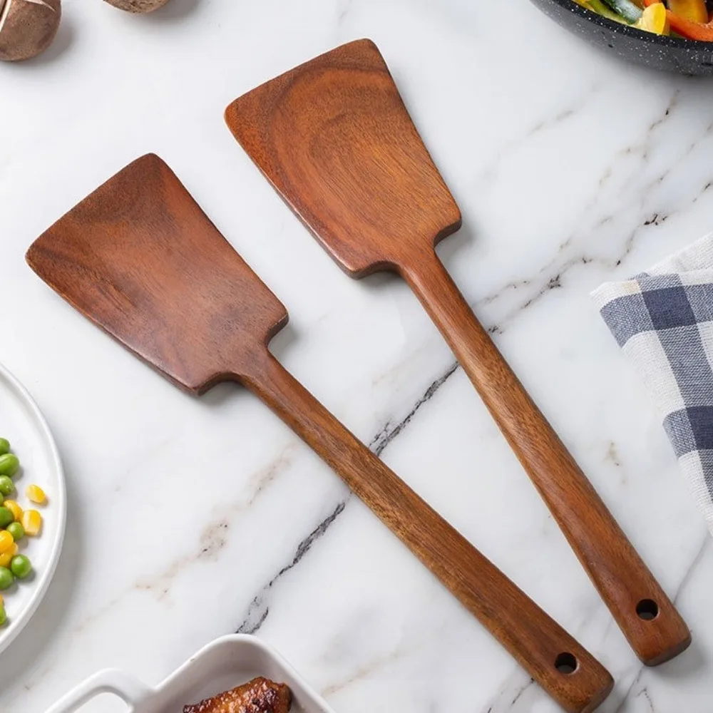 Solid Wood Cooking Spatula Anti-scalding Non Stick Pan Long-handled Shovels Durable Wood Stir Fry Spatula Fried Egg