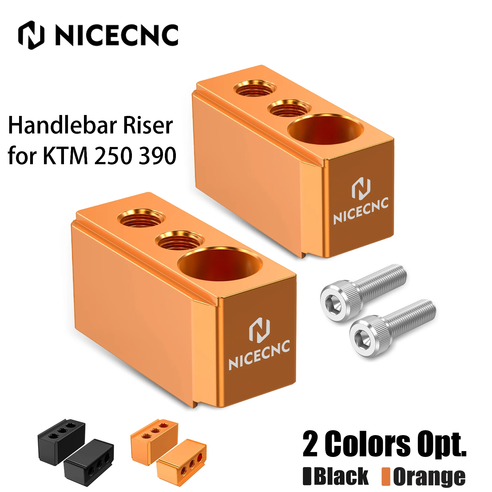 

For KTM 250 Adventure/390 Adventure 2020-2024 NICECNC Motorcycle 1" Rise Aluminum Handlebar Risers 25mm Rise Bar Riser Blocks