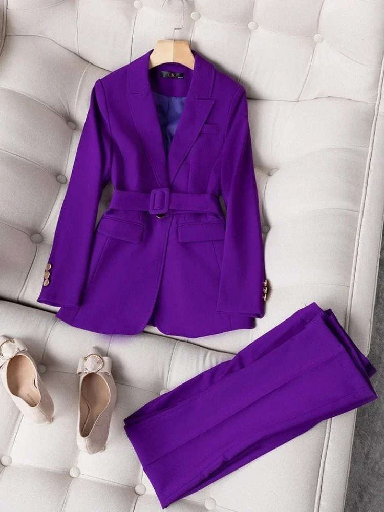 Women Elegant Temperament Long Sleeve Lapel Blazer or Pants Casual Solid Color Business Occupation Office Clothing Blazer Women
