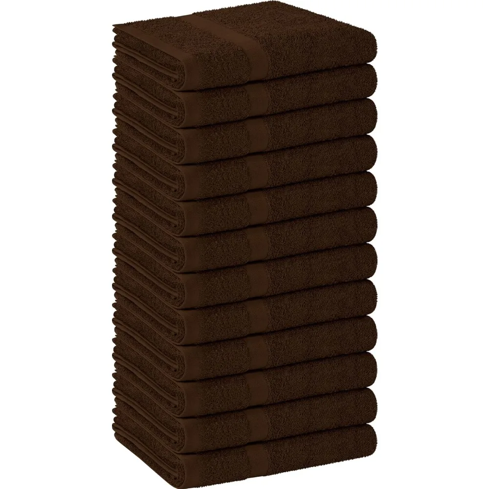 

Dark Brown Salon Towels, Pack of 72 (Not Bleach Proof, 16 x 27 Inches) Highly Absorbent Towels for Hand, Gym, Beauty