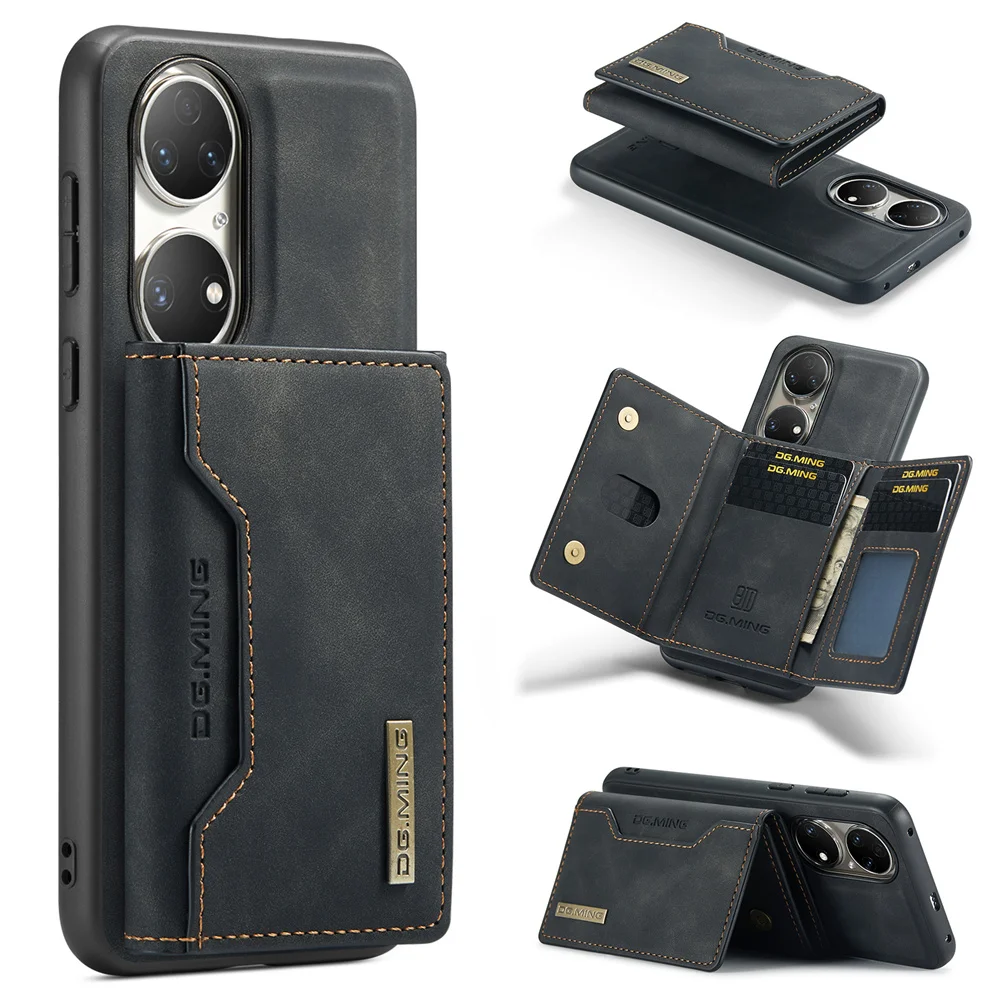 

DG.MING M2 Series 2 in 1 Detachable Card Bag Wallet Case for Huawei P50/P50 Pro Shockproof Magnetic Leather Case Phone Book