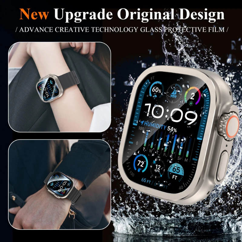 2pcs Tempered Glass for Apple Watch Ultra 49mm Titanium Metal Frame Anti-Scratch film Serie Ultra 2 Screen Protector Accessories view 6