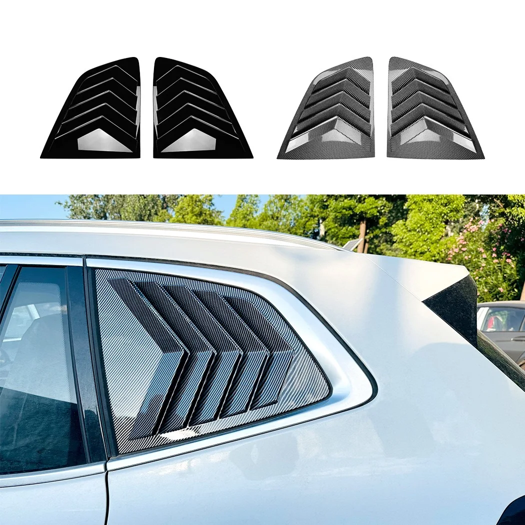 

Car Rear Window Shutter Cover Trim For BMW X3 G01 2018-2024 Window Louver Side Vent Trim Glossy blackCarbon Fiber look