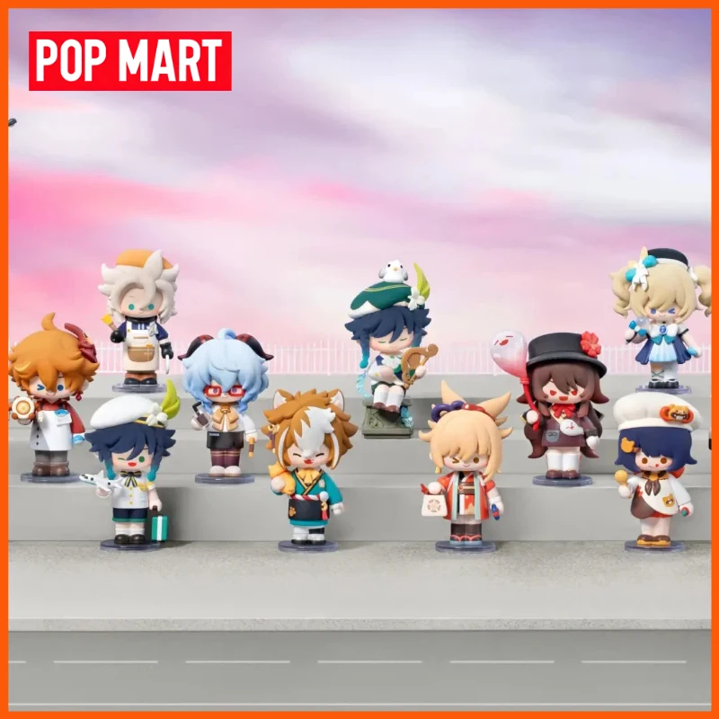 

Оригинальный POPMART Genshin Impact Dress-Up Dreams, тематическая серия Chibi, слепая коробка, игрушки, украшения, экшн-фигурка, подарок