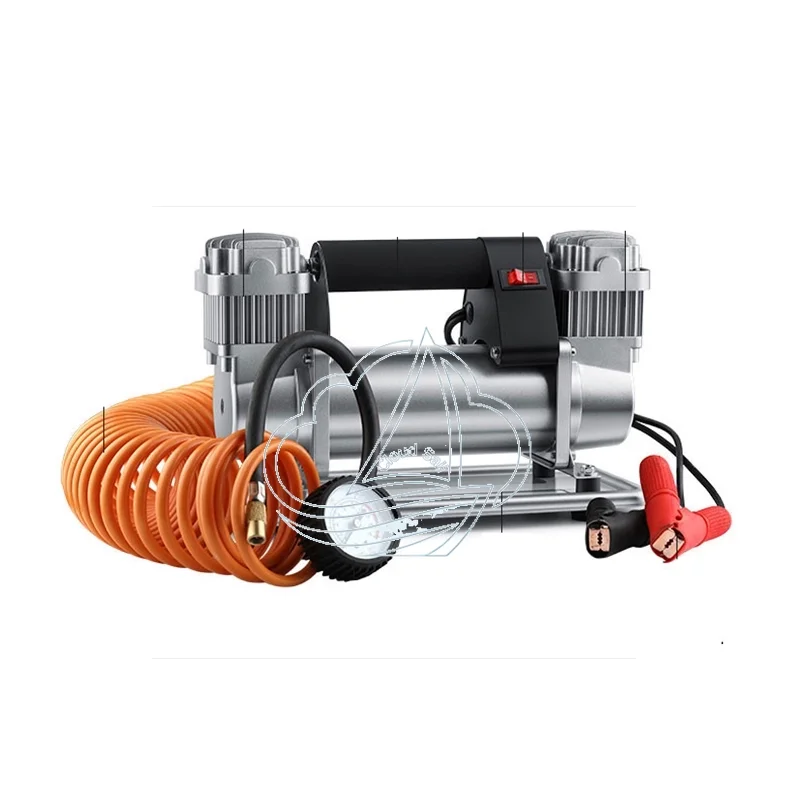 12V/24V Dual-Cylinder High-Power High-Pressure Air Pump - All-Metal for Cars, Off-Road Vehicles & Trucks