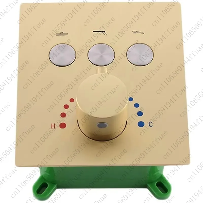 Brushed Gold Shower Diverter Valve 3-Function 3-Way Mixer Thermostatic Valve Controls Bathroom Shower