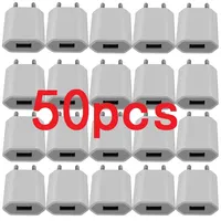 50Pcs 5V 1A USB Travel Wall Charger Adapter Charging For Samsung s6 s7 note 2 4 htc lg iphone Huawei Android phone EU plug