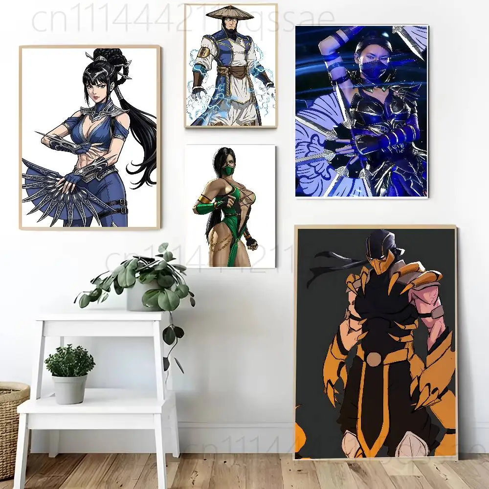 Kitana Johnny Cage Mortal Kombat Poster Wall Art Posters, Texture Paintings, Ideal Gift for Room Decoration
