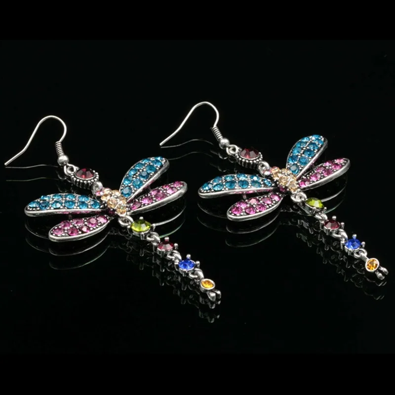 Gorgeous Colors Dragonfly Hook Earrings for Women Anniversary Gift Bride Engagement Wedding Fine Jewelry