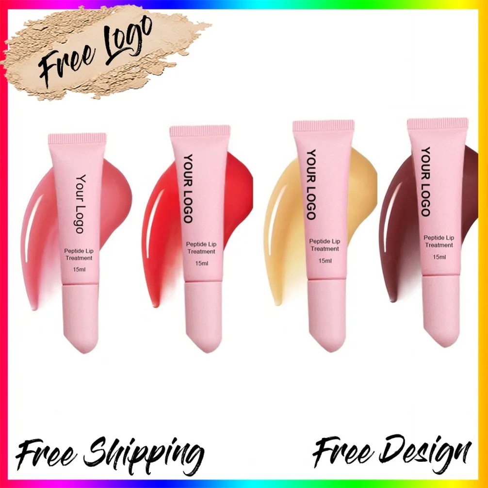 프라이빗 라벨 비건 도매 메이크업 펩타이드 수분 립글로스 틴티드 립밤 플럼핑 립스틱 방수 맞춤 로고 립 오일
