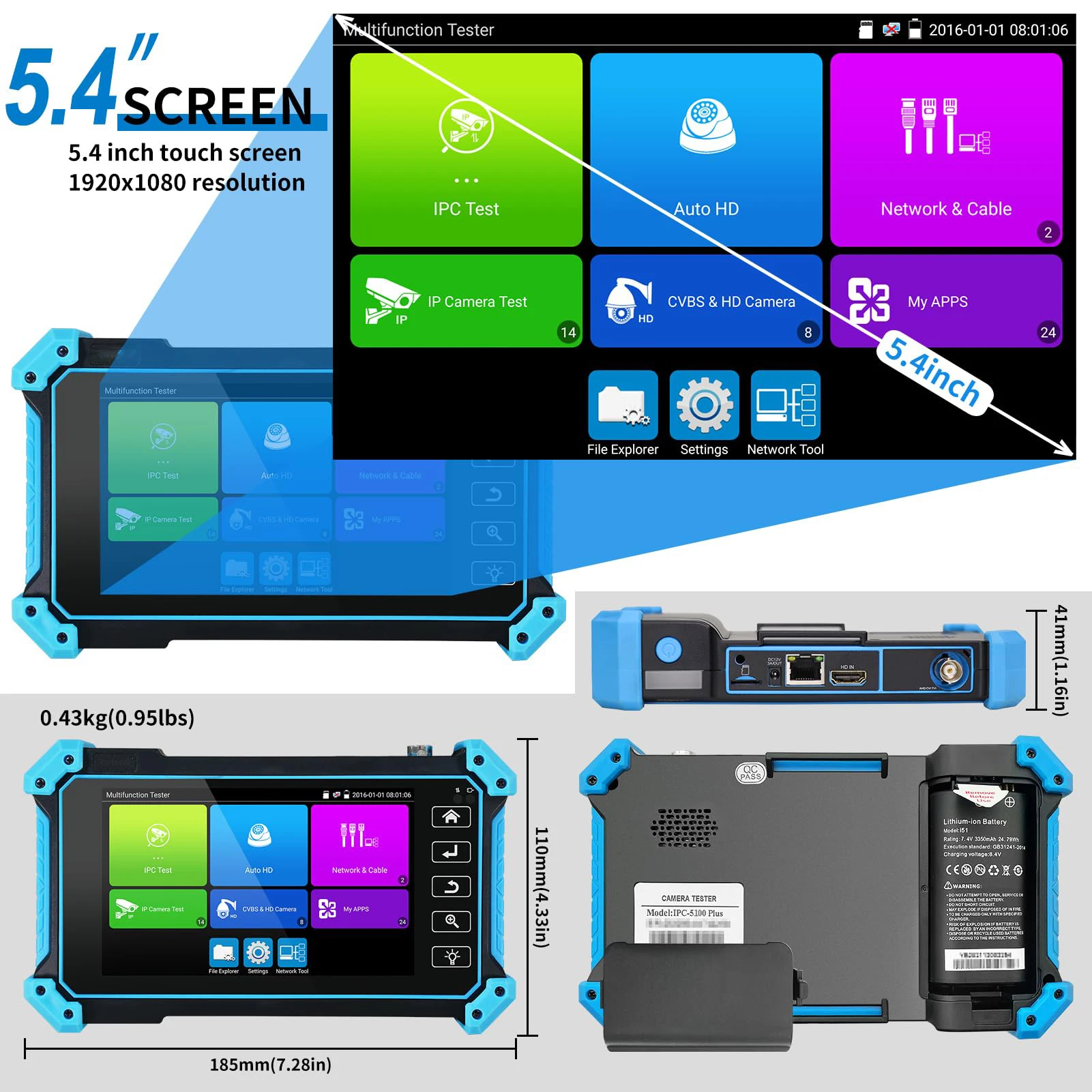 ET-IPC5100C 8K IP كاميرا تستر كاميرا الأمن CCTV عدة الملحقات وأدوات اختبار تركيب الكاميرا