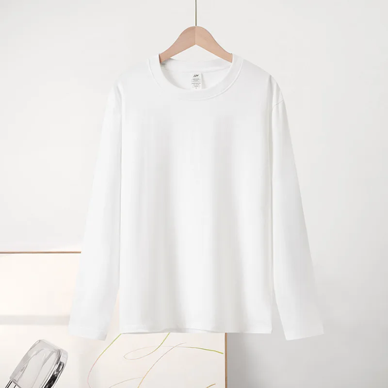 المرأة تي شيرت القطن الصيف طويلة الأكمام Harajuku الشارع الشهير تي شيرت فضفاض الكورية الداخلية قاع قميص بالجملة الصلبة القمم