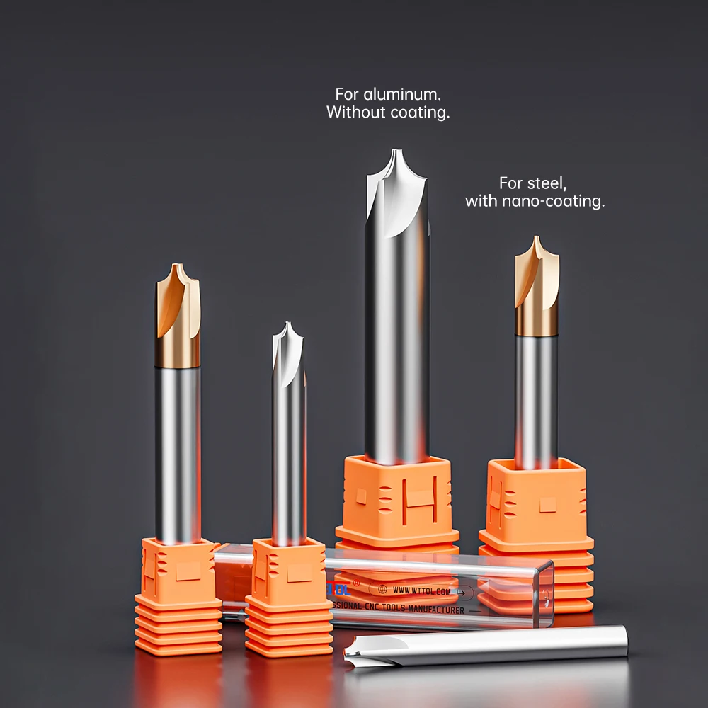 Weitol aluminium/steel inner R milling cutter 4 edge coating chamfer forming milling cutter reverse R arc inner r chamfer
