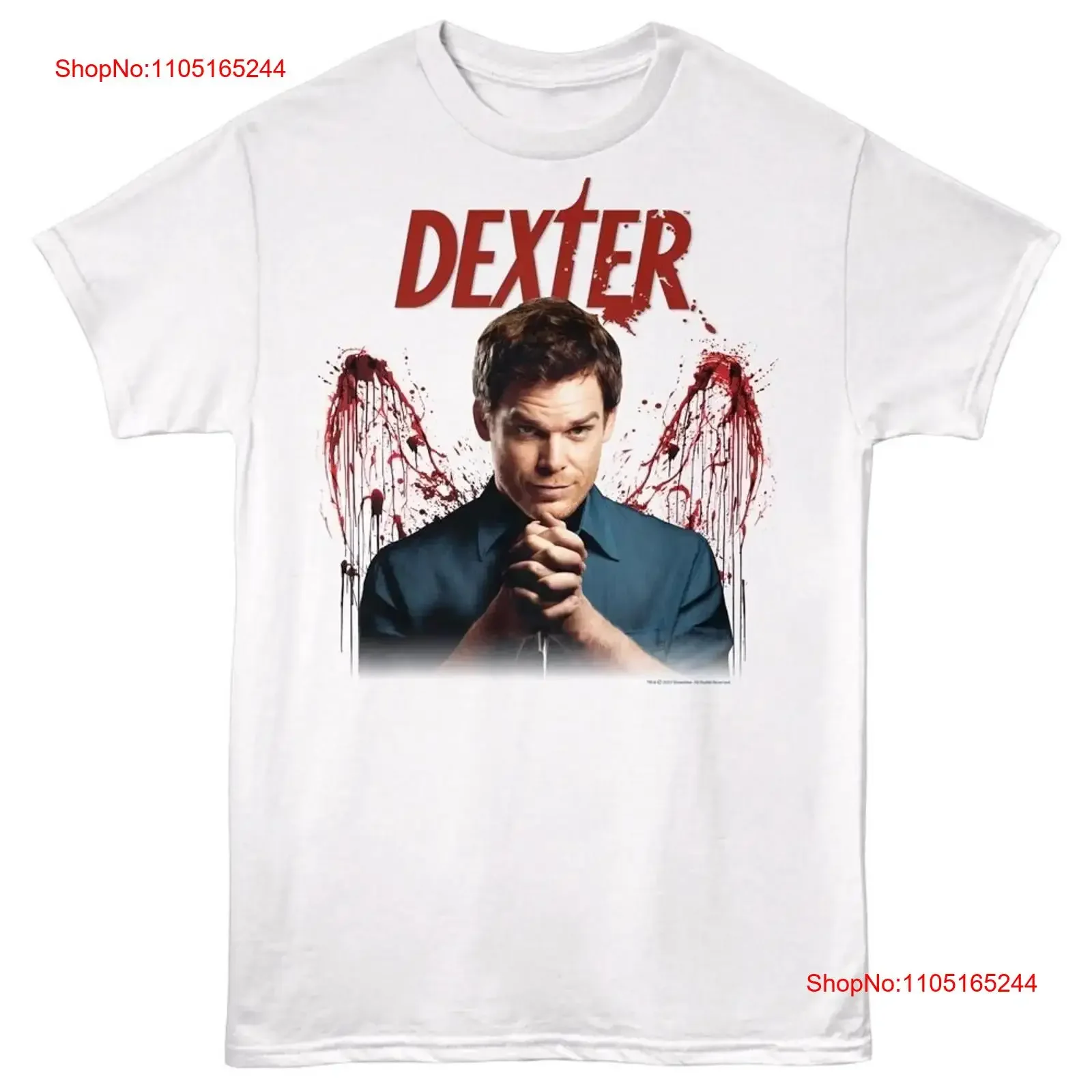 

Showtime DEXTER MORGAN T Shirt BLOOD WINGS TV Show New Mens Licensed White Merch vintage Washed Versatile streetwear