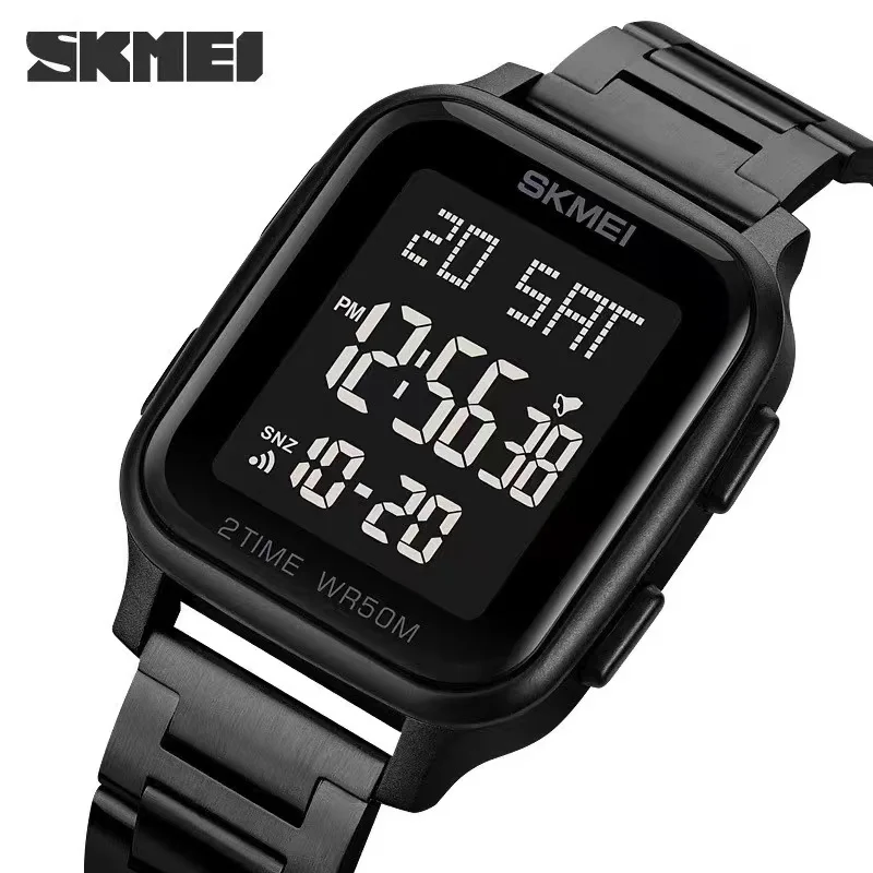 

SKMEI Dual Time Digital Stop Watch LED Display 24hour Count Down Waterproof Multifunctional Fashion Male Relogio Masculino1859