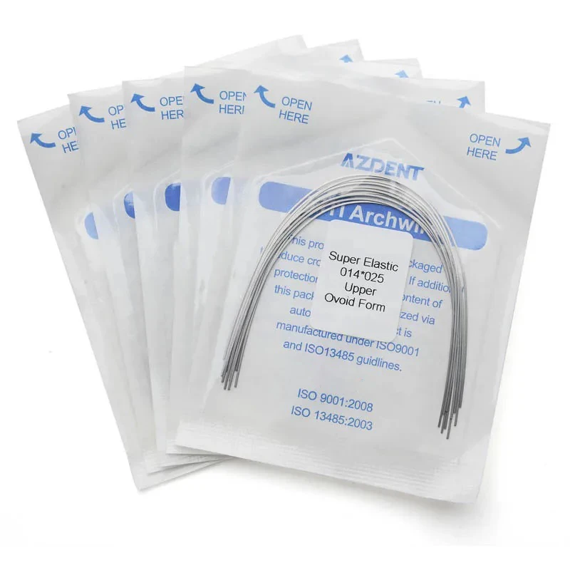 10Pcs/Pack AZDENT Super Elastic NITI Rectangle Arch Wire Dental Othodontics 2 Form Oval Natural