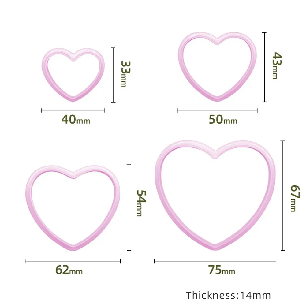 4Pcs/set Love Heart Cookie Cutter Wedding Party Fondant Dessert Cake Decorating Tools Heart Shape Biscuit Maker Pastry Cutter