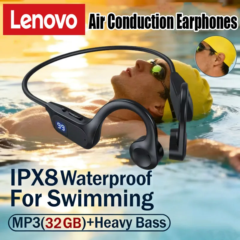Lenovo Bone Conduction Wireless Sports Headphones for Swimming