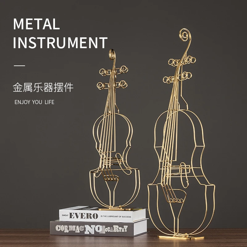 Creative violin ornaments, home furnishings, soft decorations, model rooms, musical instruments, living rooms, TV cabinets