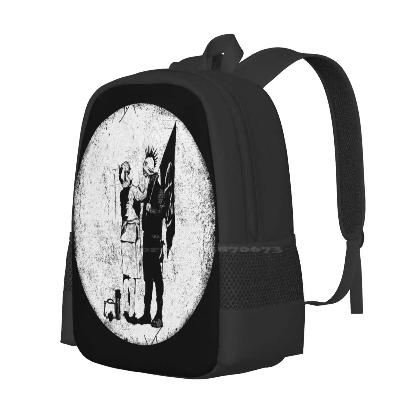 Banksy Anarchist En Moeder Schooltas Grote Capaciteit Rugzak Laptop Street Art Graffiti Banksy Grappig Cool Grafisch Verontrust