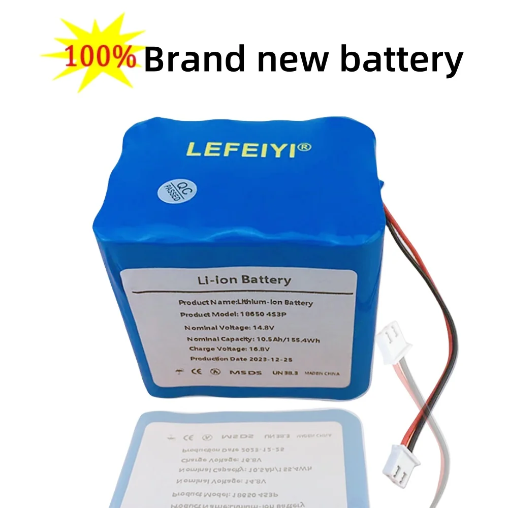 14.8V 18650 lithium Battery Pack 10500mAh 4S3P Built-in 40A Balanced BMS for Outdoor power supply for solar powered stalls