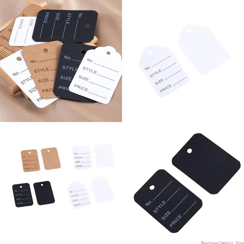 E1PE 100 Pieces Elegant Plain Product Labels For Fashion Accessories And Crafts
