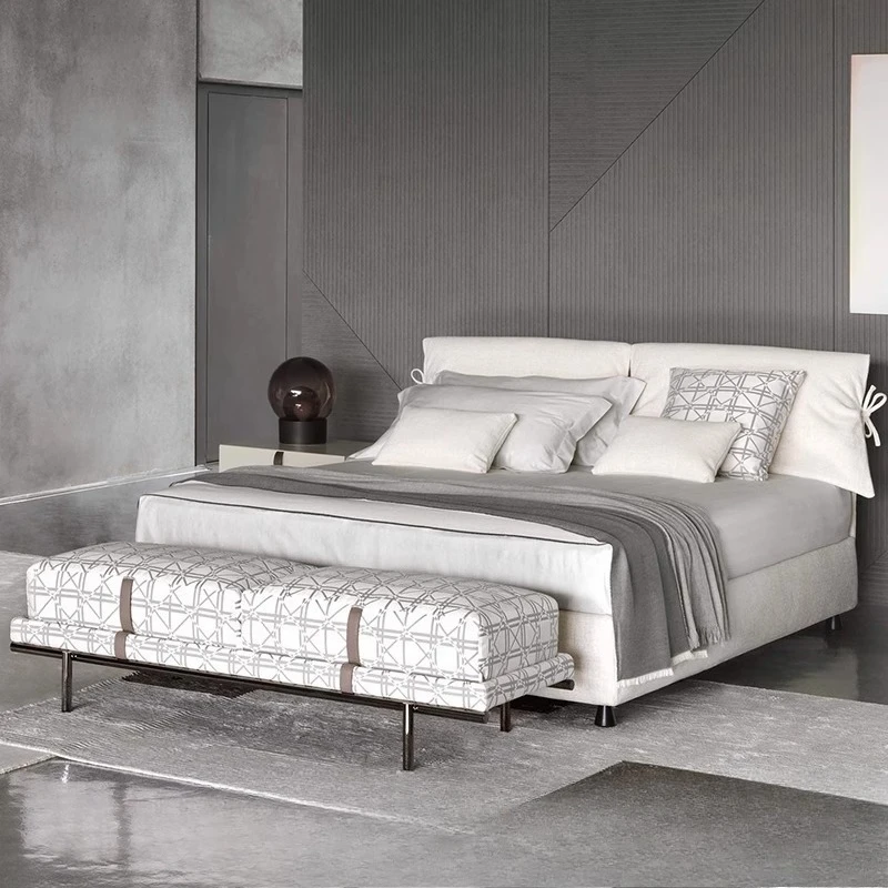 Italian minimalist bed, home master bedroom wedding  double bed