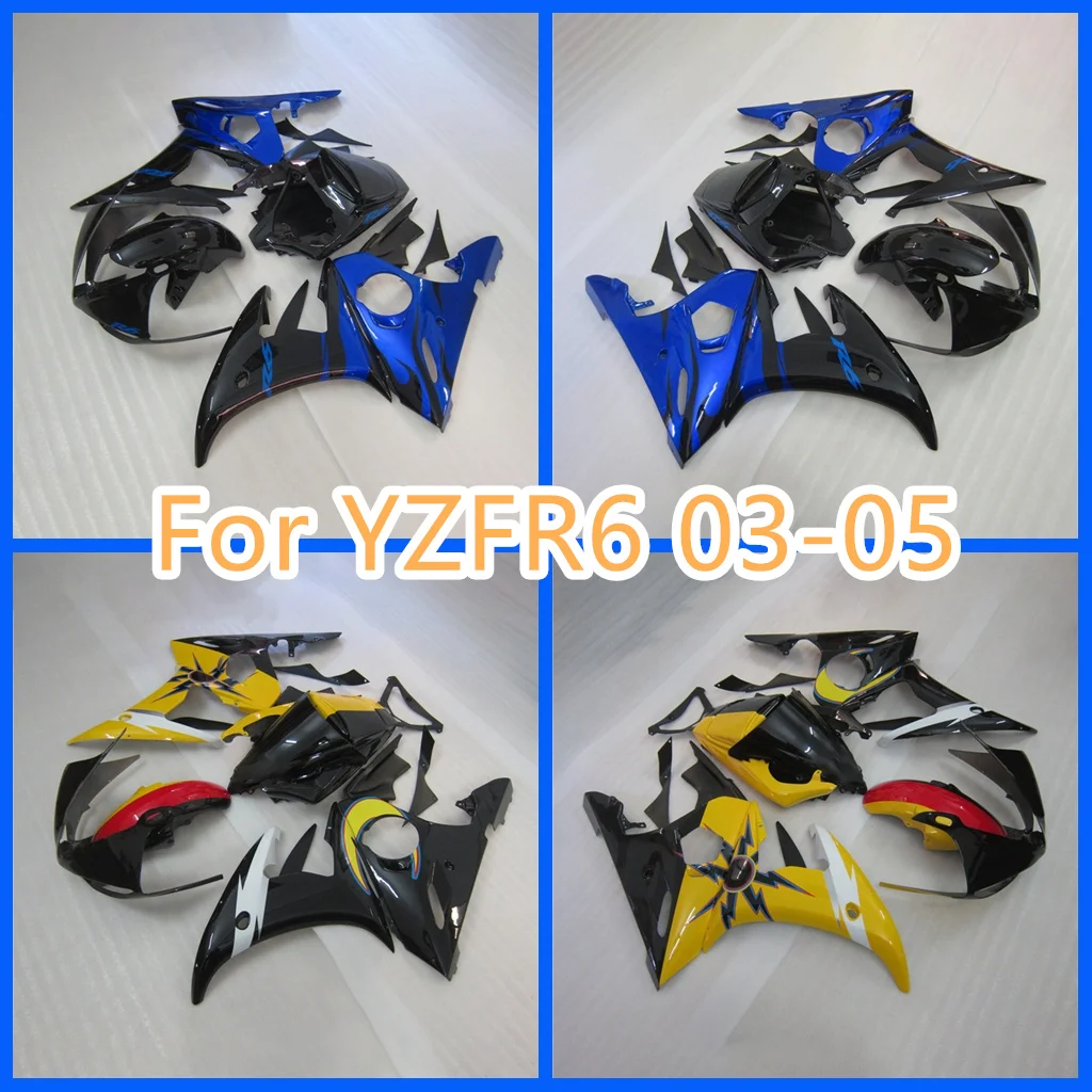 

Мотоциклетные боди для YAMAHA YZF-R6 03 04 05 Синий Черный Кузов YZFR6 600CC 2003 2004 2005 ремонт корпуса синий комплект обтекателей