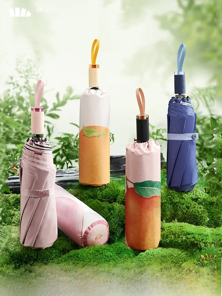 

Banana Le Tee-umbrella Women's Sunade Double-layer Umbrella Face UV Protection Sun And Rain Dual-use Bla Glue Sunscre...