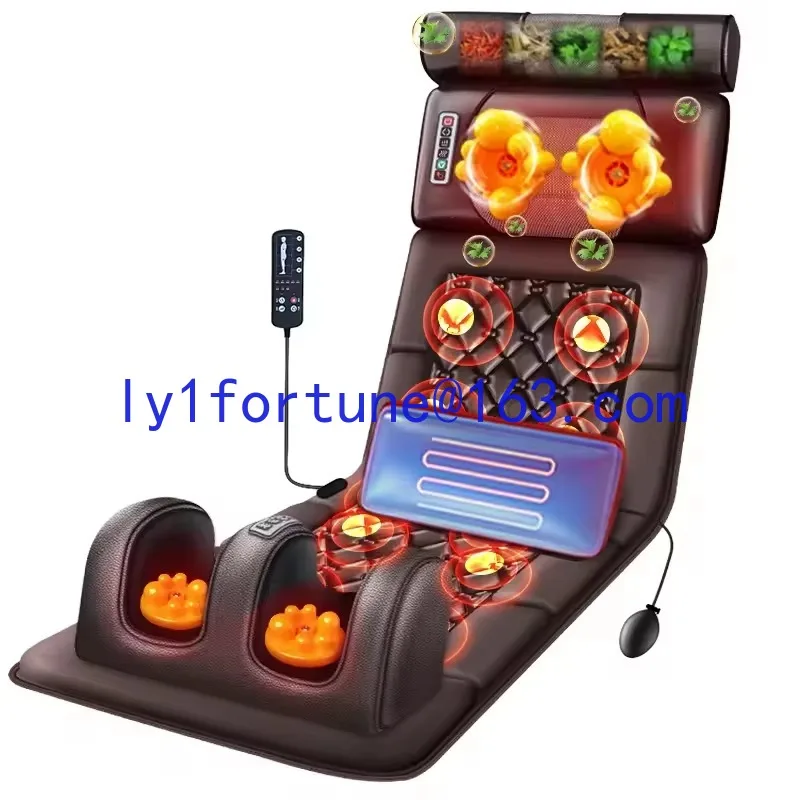 

Hot-selling foldable adjustable whole body electric heating massage pad kneading back massage mattress with airbag